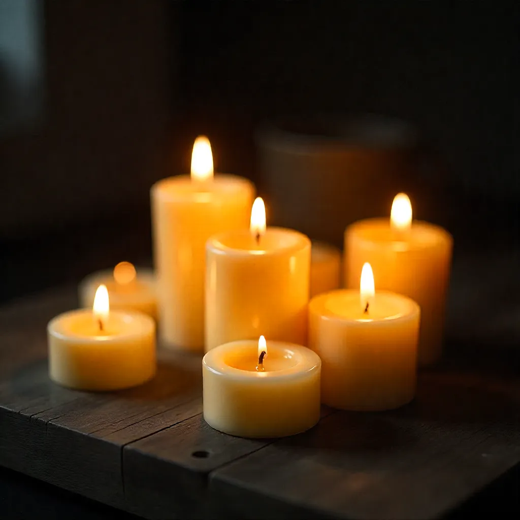 High-quality candle detail showing natural wax texture
